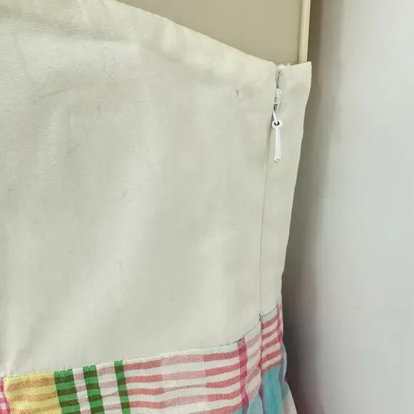 Lilly Pulitzer Summer Plaid Tie Back Ruffle Strapless Franco Dress Size 6 Beach - Picture 6 of 15